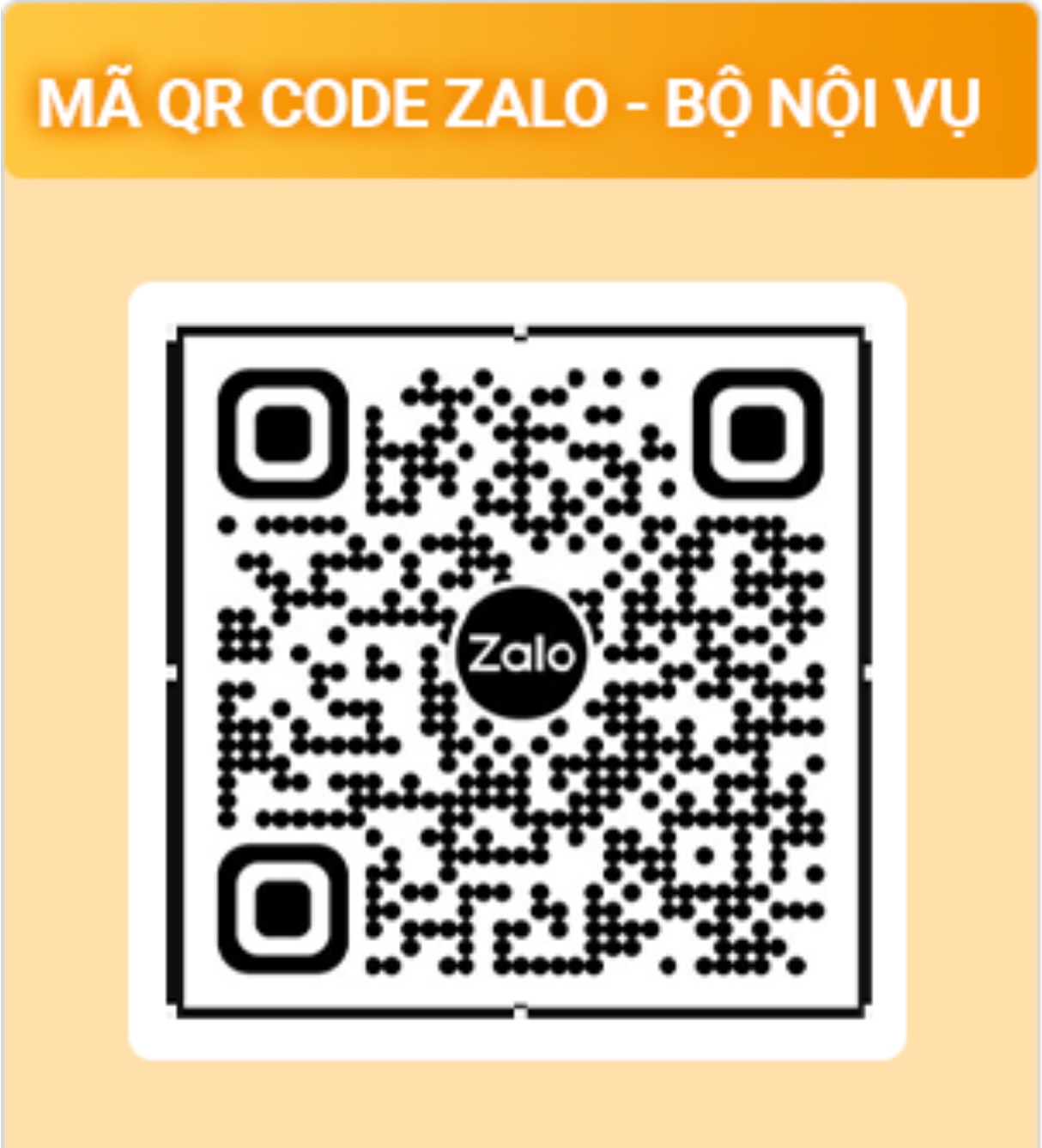 mã QR code zalo - Bộ nội vụ